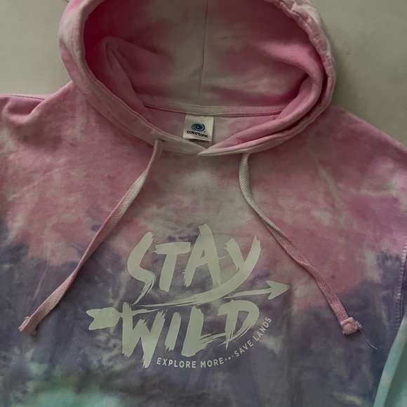 NWOT Save Lands Stay Wild Oversized Sweatshirt Size S Tye Dyed - Picture 4 of 6